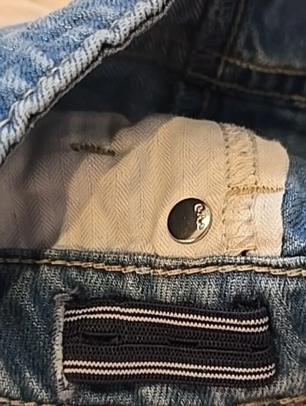 GAP Two-Tone Patchwork Denim Shorts